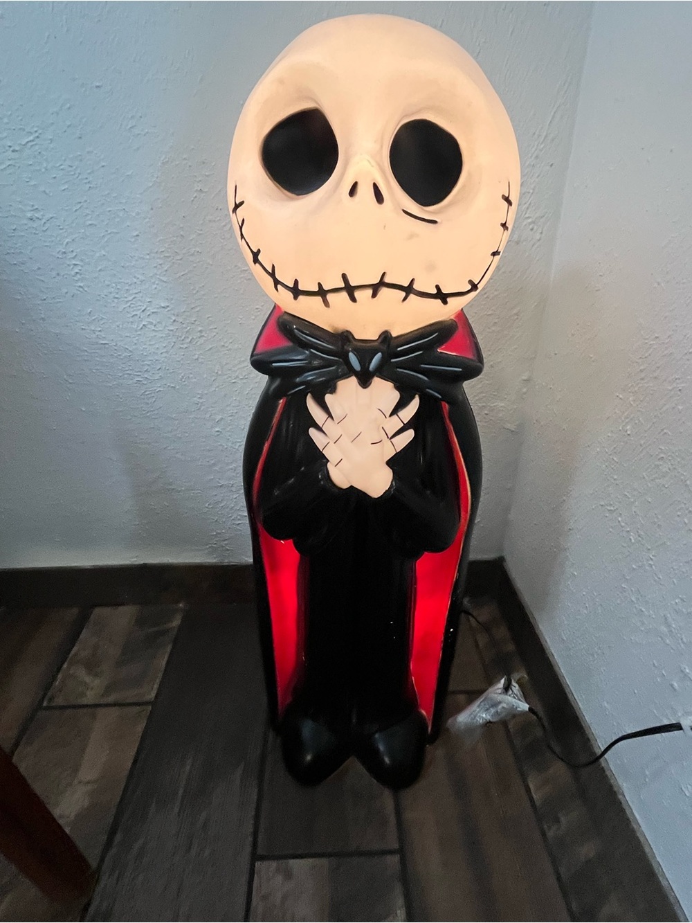 Black and Red Jack Skeleton blow mold Figurine - Unbranded